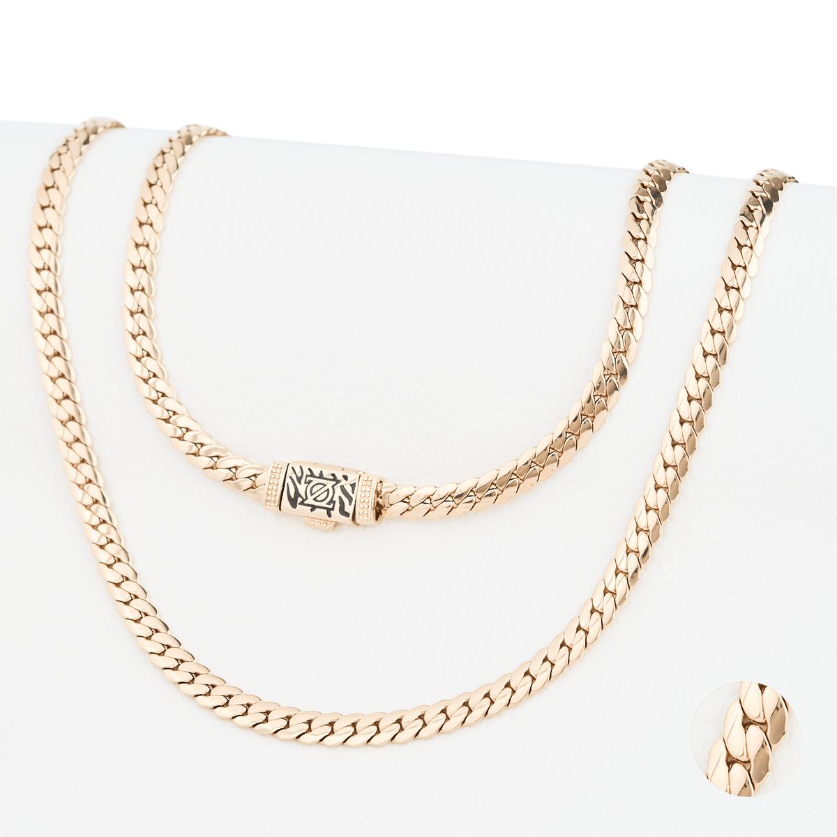GENERICO - Cadena Oro Laminado 18k tejido Serpiente Lisa 6mm45cm broche cebra exclusivo