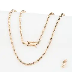 GENERICO - Cadena Oro Laminado 18k tejido Tourbillon 4mm45cm broche tubo