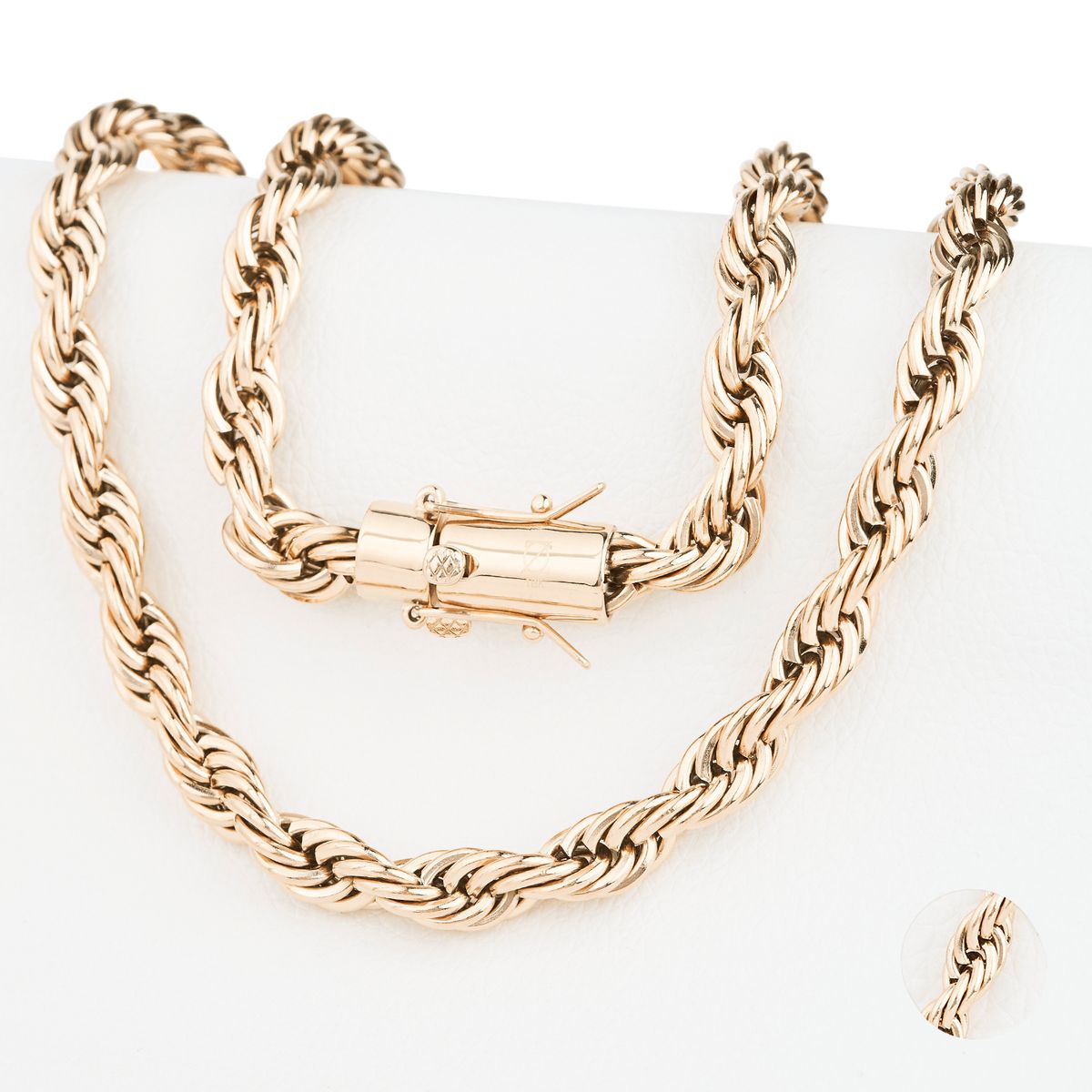 GENERICO - Cadena Oro Laminado 18k tejido Tourbillon 10mm45cm broche tubo