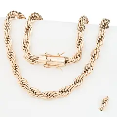 GENERICO - Cadena Oro Laminado 18k tejido Tourbillon 10mm45cm broche tubo