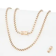 GENERICO - Cadena Oro Laminado 18k tejido Veneciana 4mm45cm broche tubo