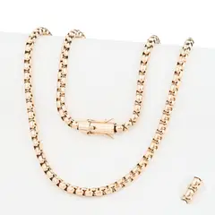 GENERICO - Cadena Oro Laminado 18k tejido Veneciana 6mm65cm broche tubo