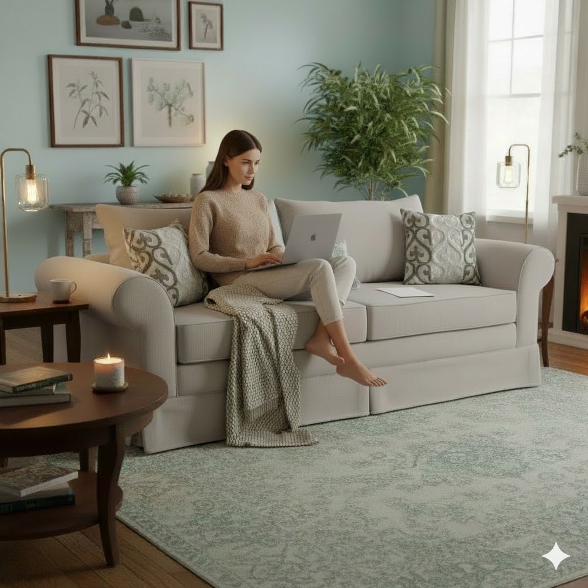 MUNDO LIVING - Sofa 3 cuerpos con asientos de Resortes Pocket Tango Gris claro