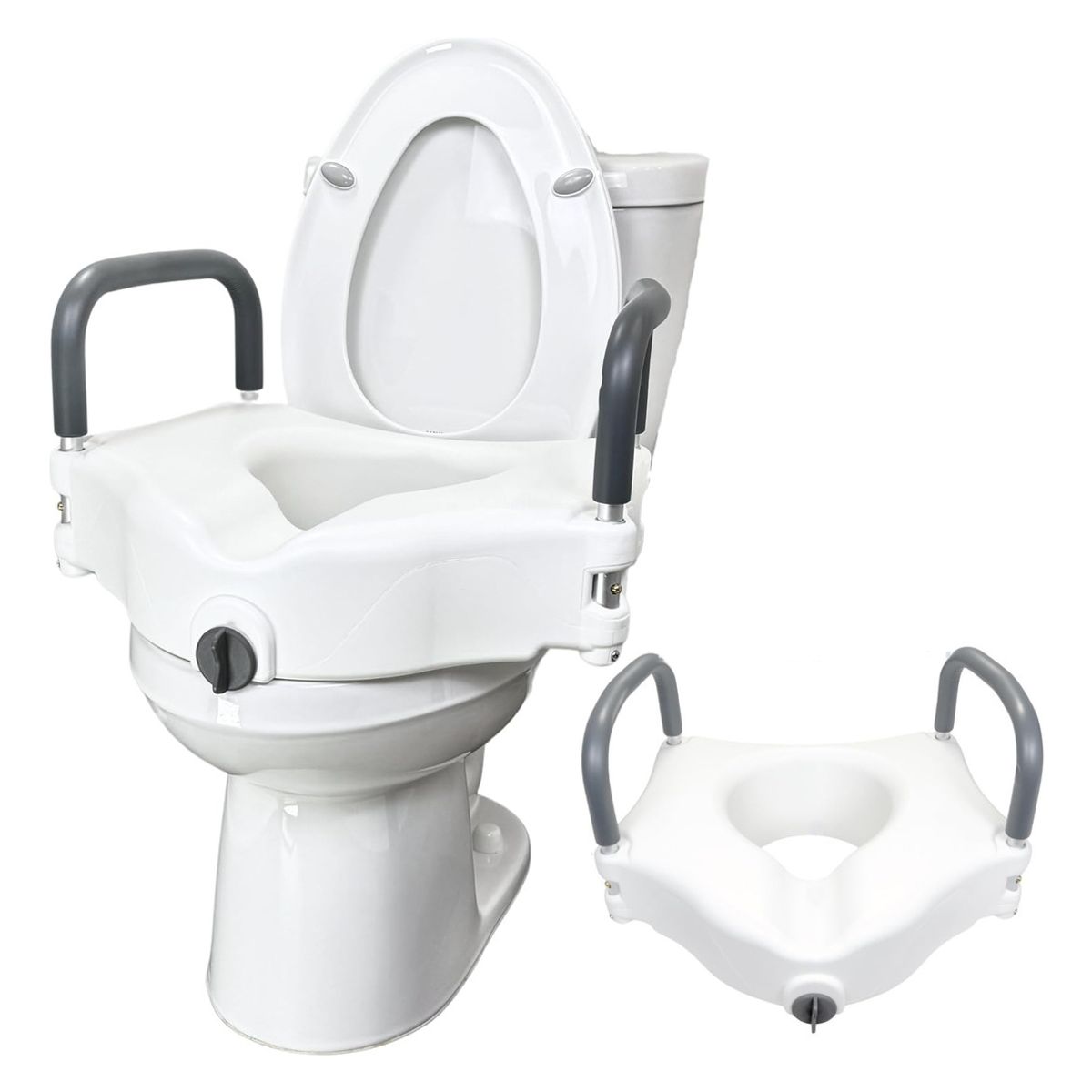 EVERSO - Alza Baño Asiento Elevado Para Inodoro Wc Con Apoya Brazos