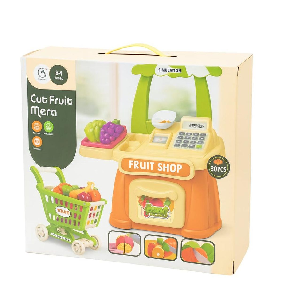 GENERICO - Puesto De Frutas De Juguete Con Carrito 30 Piezas