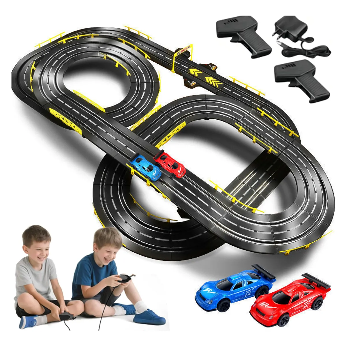 EVERSO - Pistas De Carreras De Auto Eléctricos Con 2 Autos Para Niños