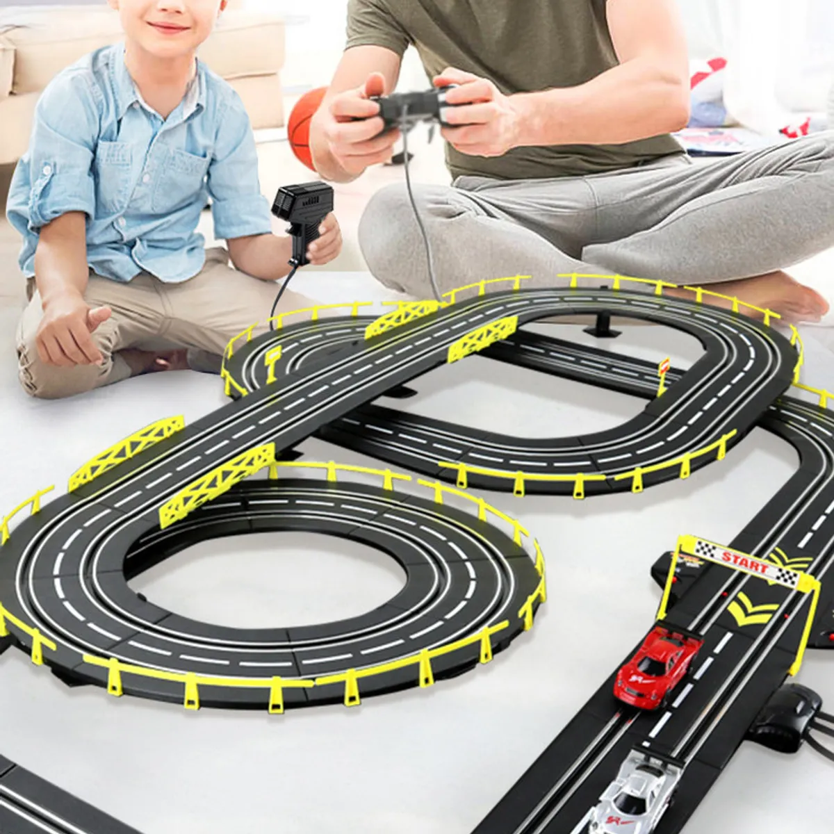 EVERSO - Pistas De Carreras De Auto Eléctricos Con 2 Autos Para Niños