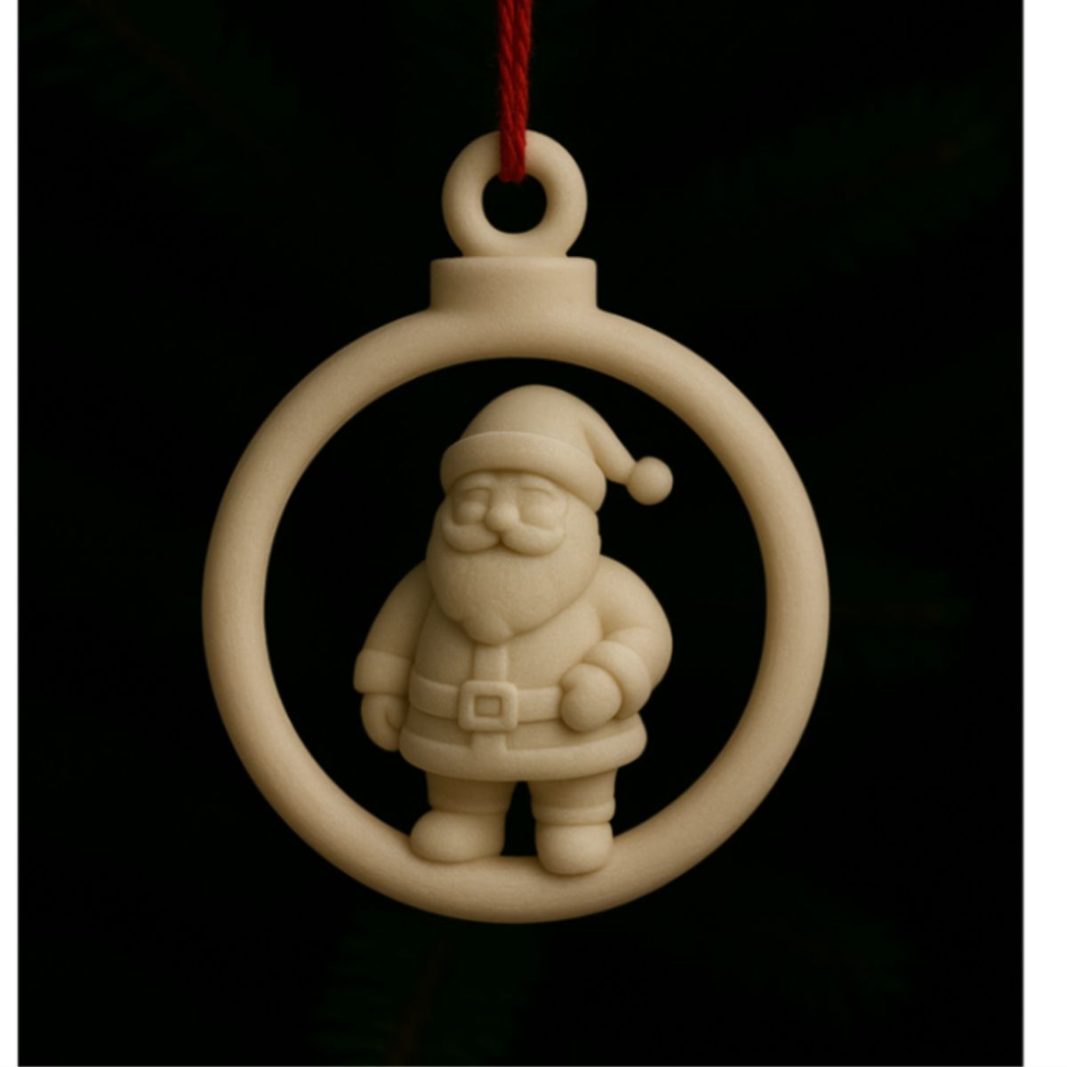 GENERICO - Adorno para el árbol de Navidad- Santa Claus Circular
