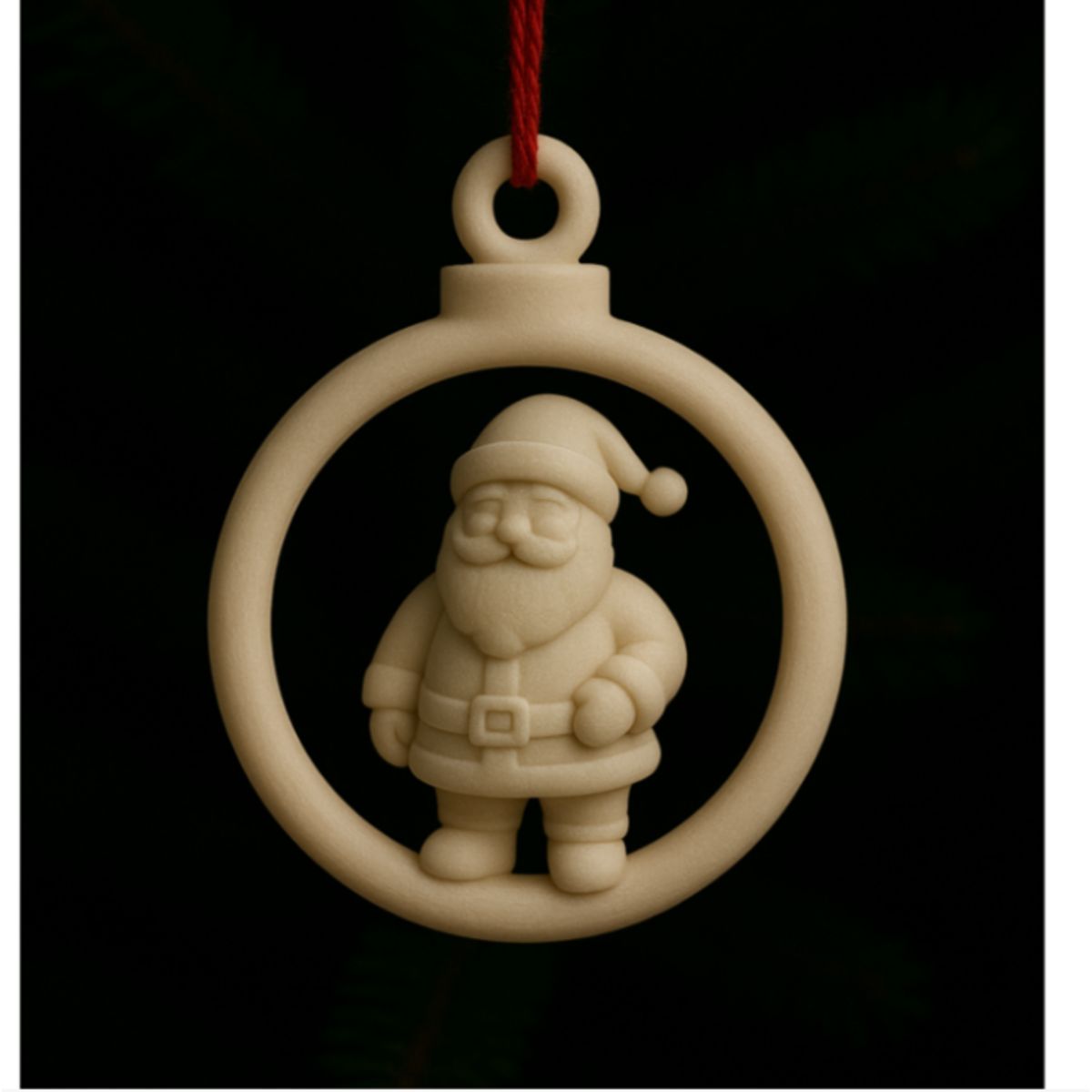 GENERICO - Adorno para el árbol de Navidad- Santa Claus Circular