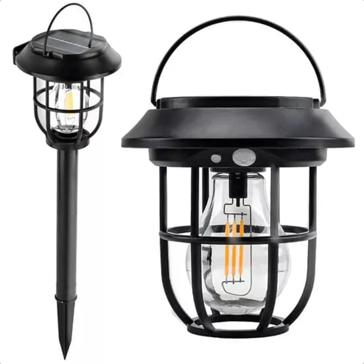 IRM - Estaca Solar Led Vintage Farol Luz Cálida
