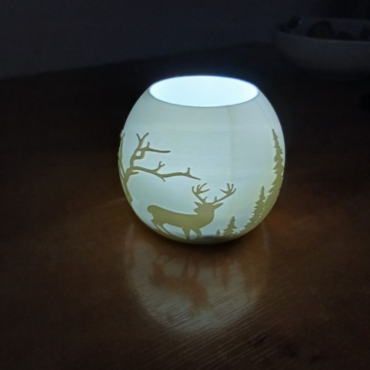 GENERICO - Portavelas LED- Reno en el Bosque