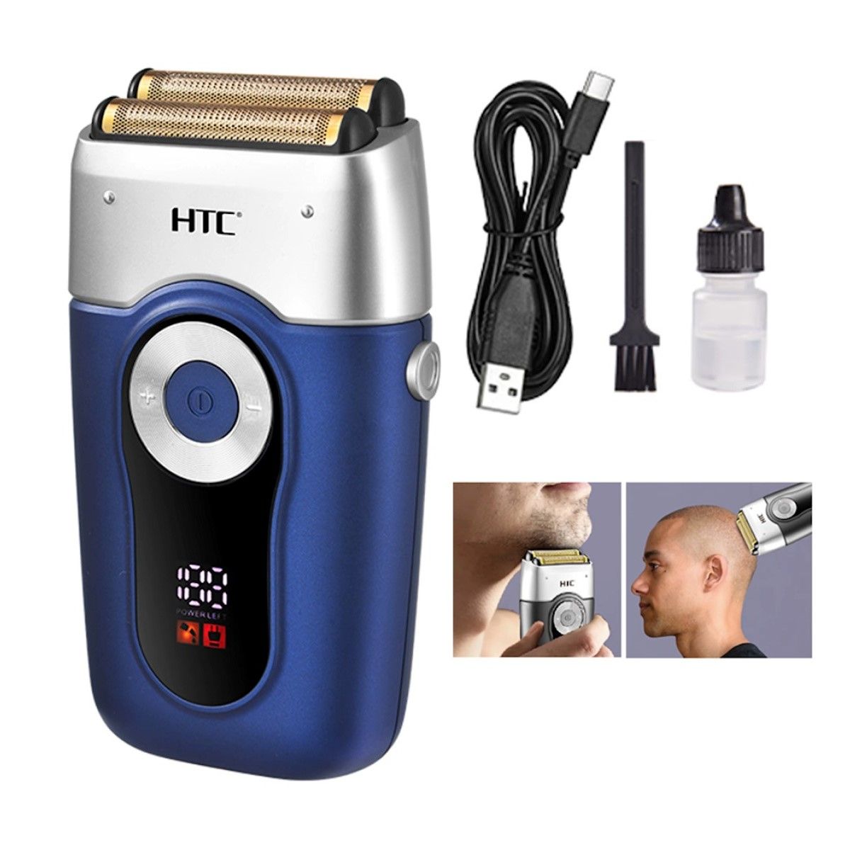 HTC - Maquina Afeitadora Inalámbrica Doble Lamina HTC GT-667