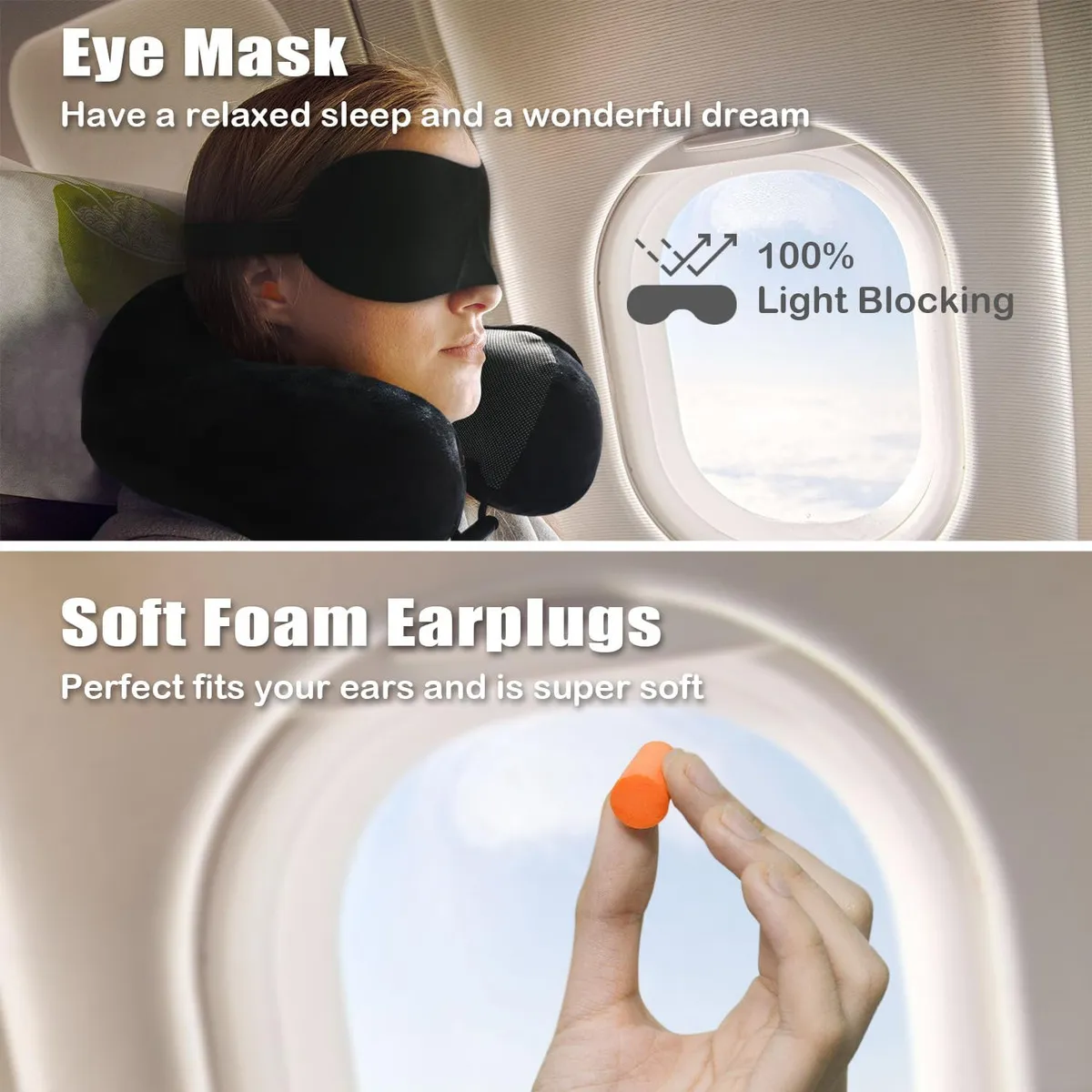 EVERSO - Cómodo Almohada De Viaje Espuma De Memoria Cojín Para Cuello