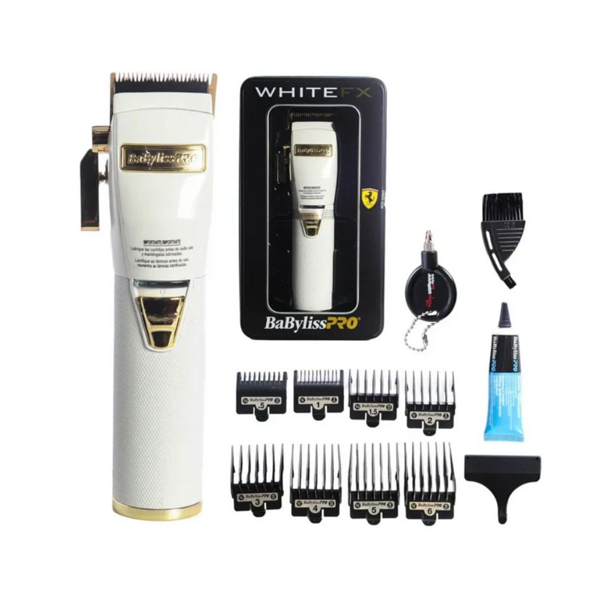 BABYLISS PRO - Máquina Cortadora de pelo Cordless Clipper Blanca FX BabylissPro