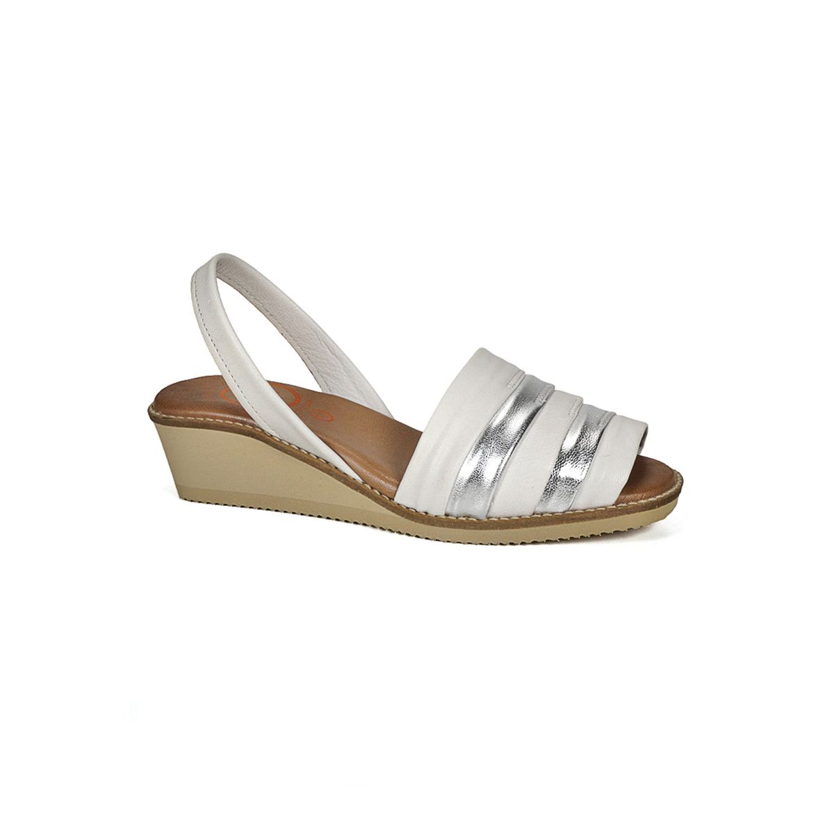 LOLA CANALES - Sandalia Cuero Charmiane Blanco Plata LOLA CANALES
