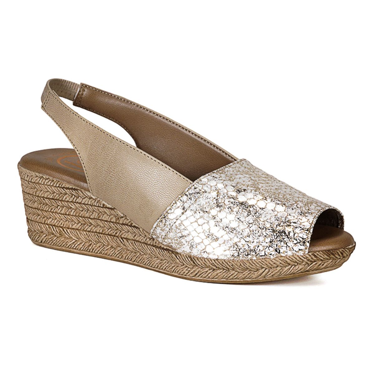 LOLA CANALES - Sandalia Cuero Susanne Beige Croco LOLA CANALES