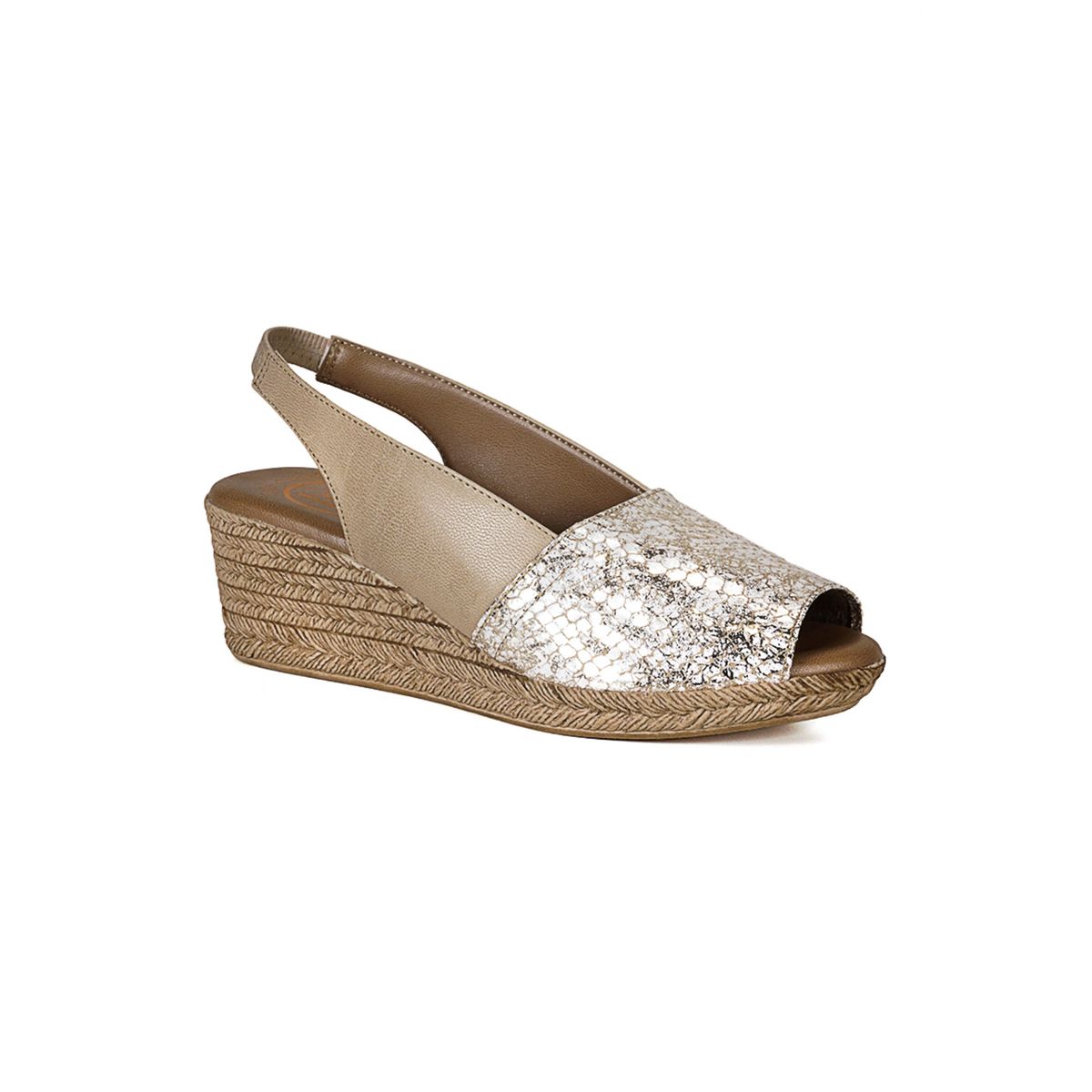 LOLA CANALES - Sandalia Cuero Susanne Beige Croco LOLA CANALES