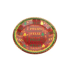 GENERICO - Platos de carton navideños 18cm 6pcs