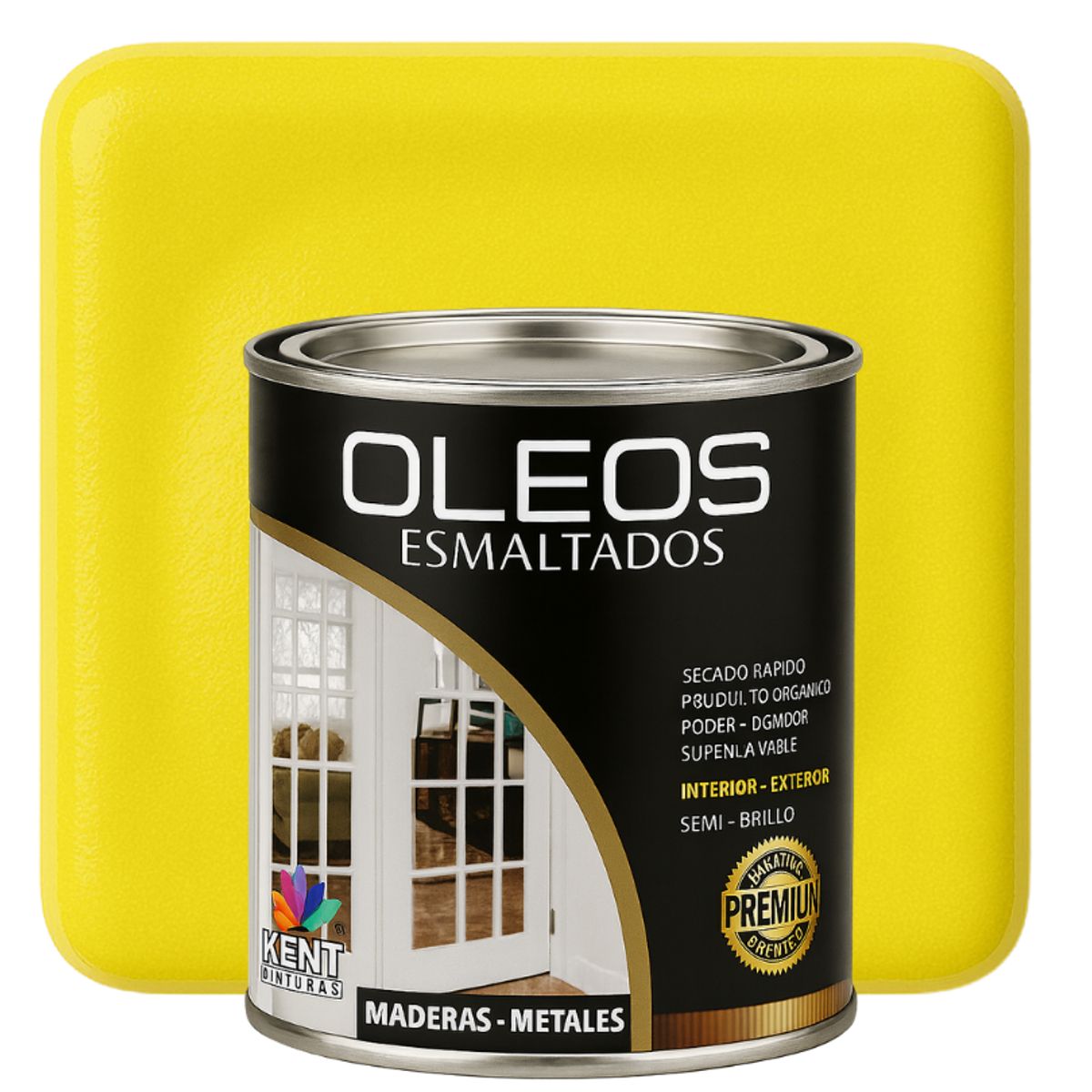 KENT - OLEO BRILLANTE PREMIUM - MULTISUPERFICIES - CUARTO GALON Amarillo Limón