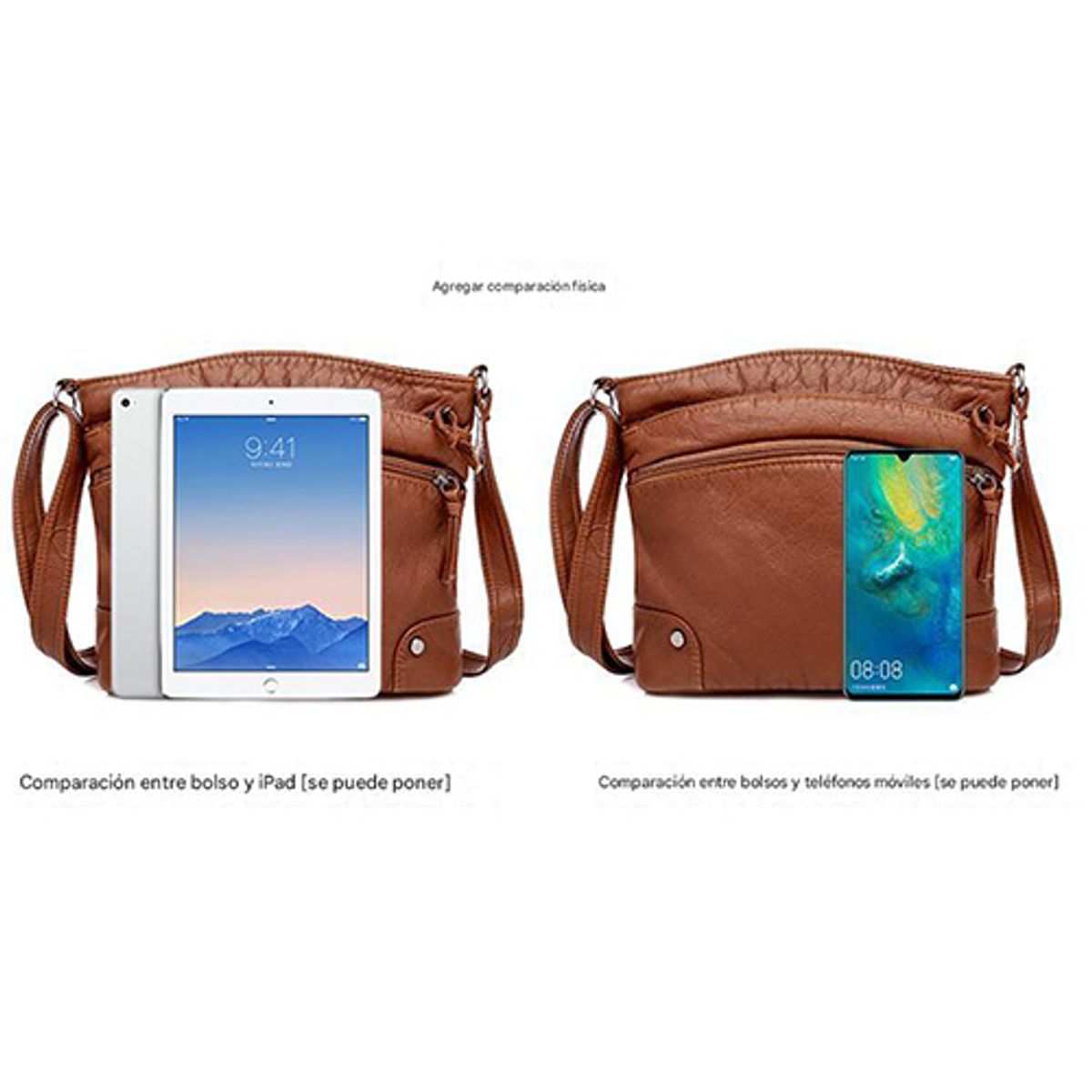 ATURE - Bolsobandoleracartera De Cuero Ecológico De Mujer Multiuso