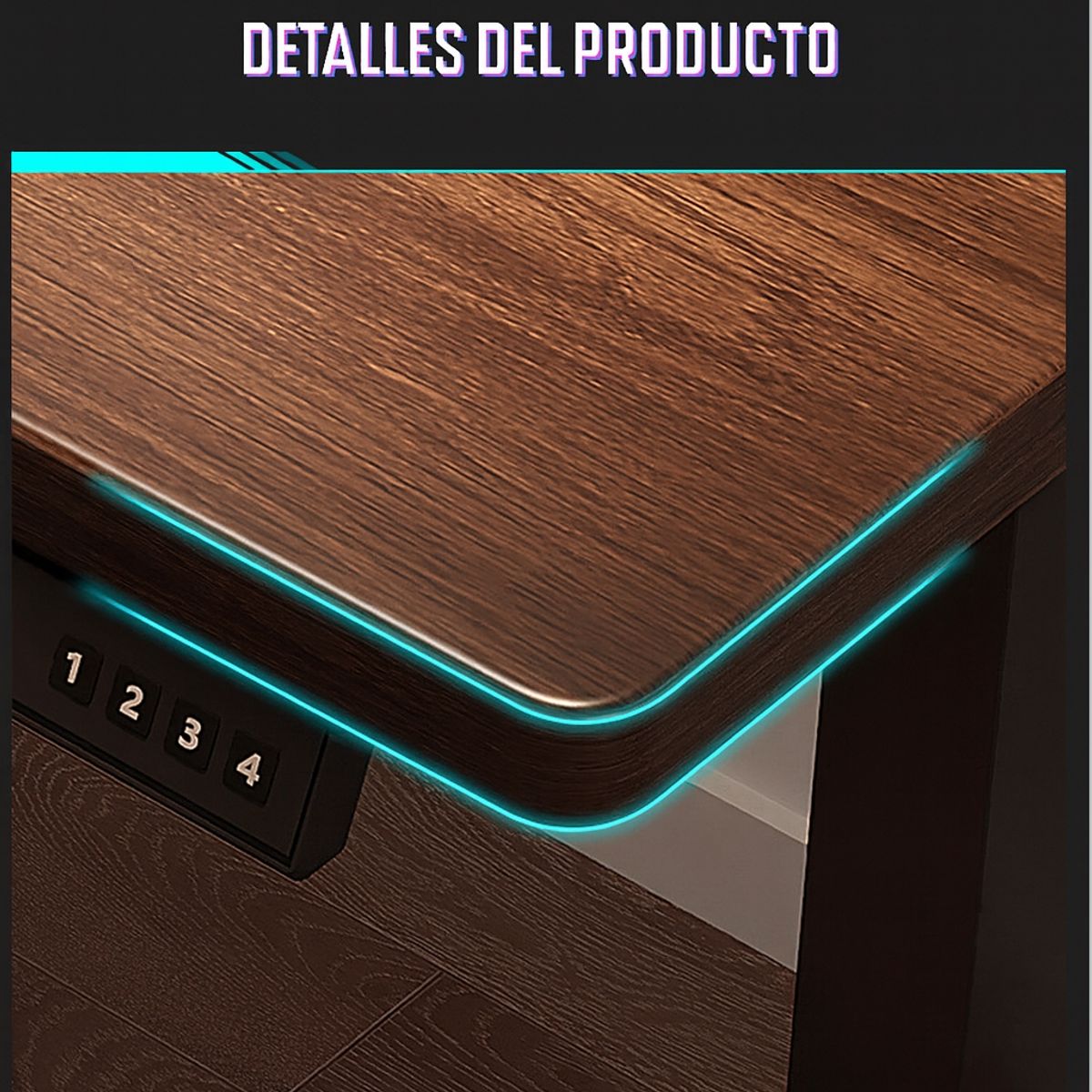 GENERICO - Escritorio  Altura Ajustable 140cm Oficina Hogar Walnut