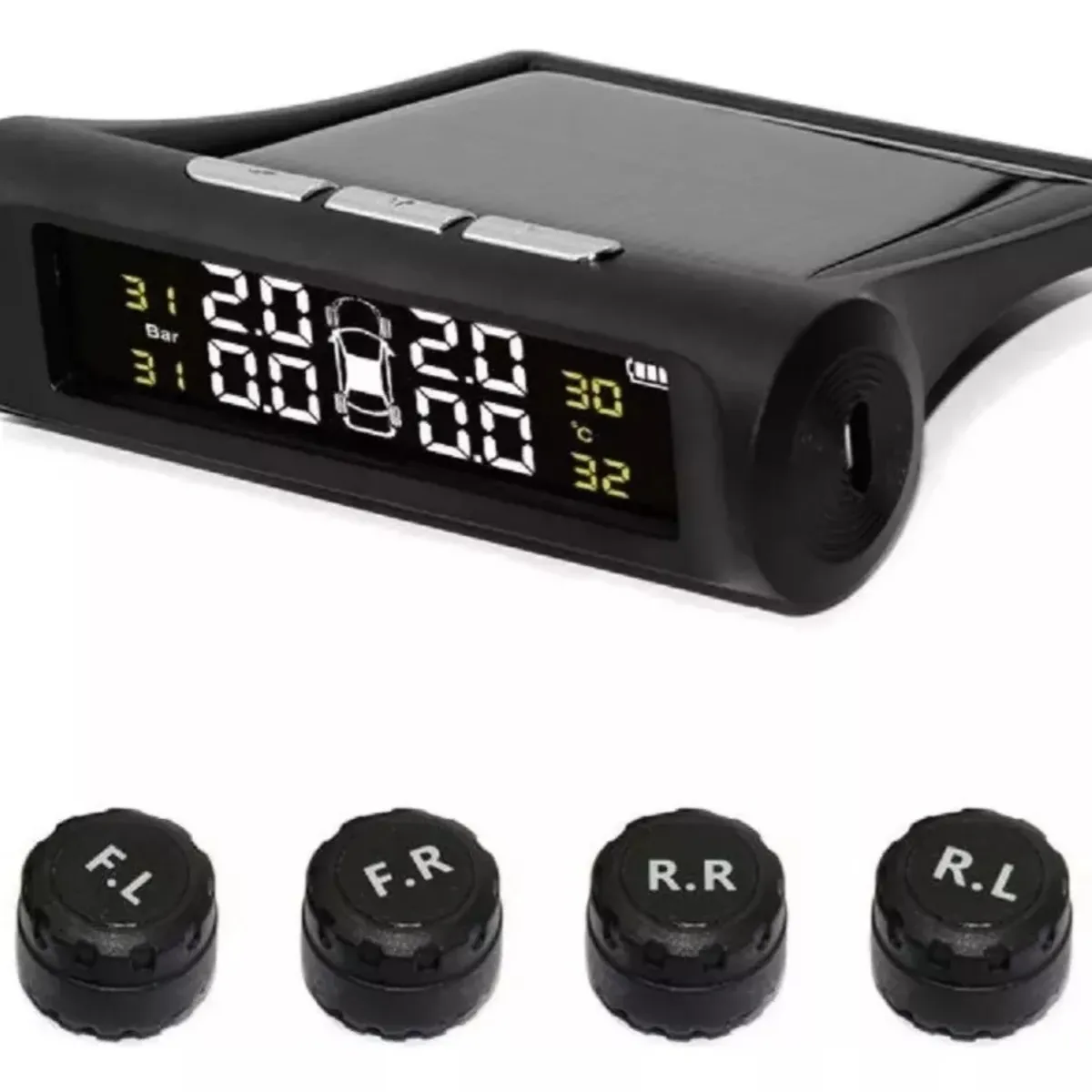 GENERICO - Monitor de Presión de Neumáticos TPMS con Carga Solar