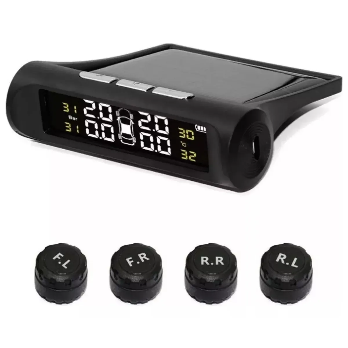 GENERICO - Monitor de Presión de Neumáticos TPMS con Carga Solar