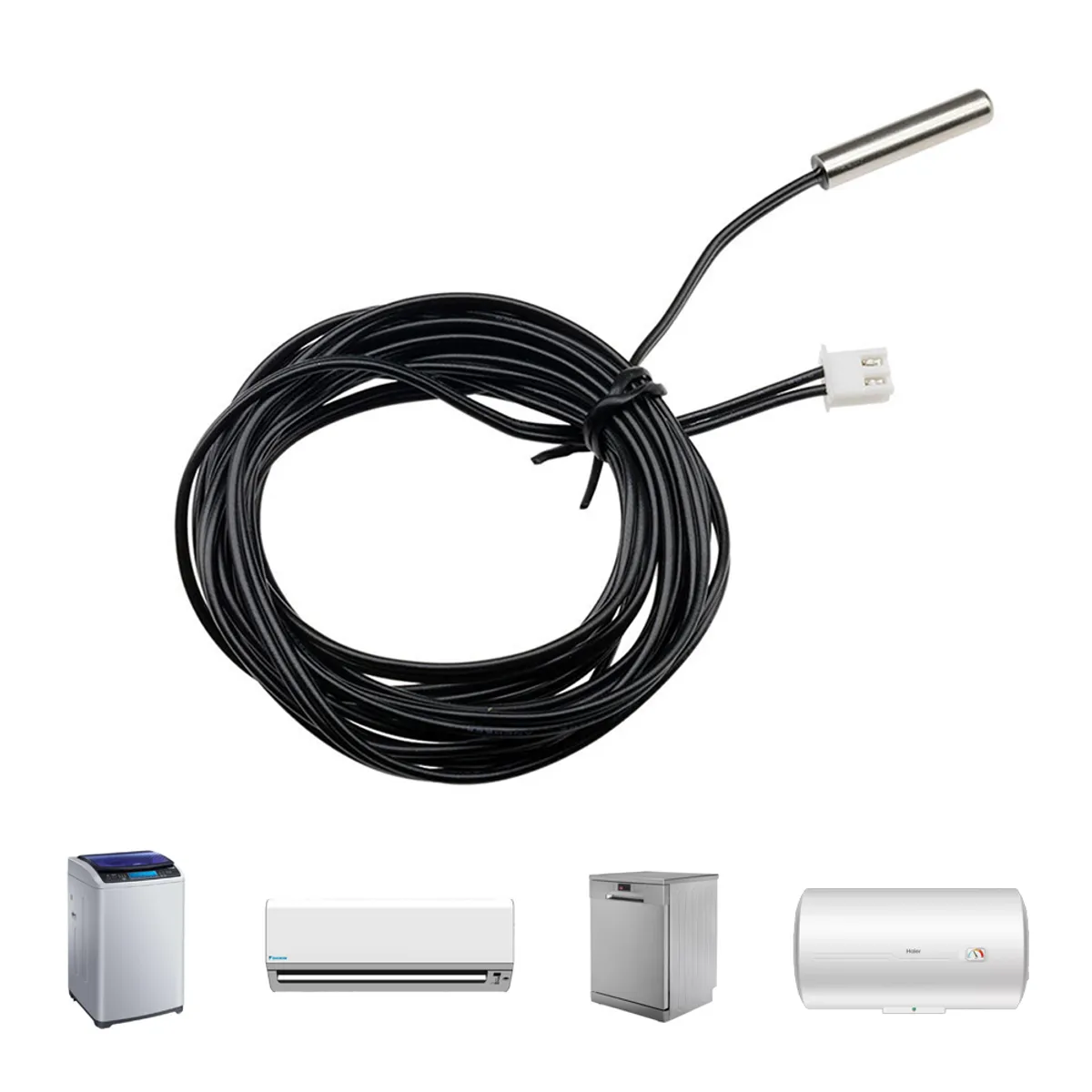 GENERICO - Sonda de Temperatura NTC 10K Cable de 3 Metros, 10k Ohm a 25°C