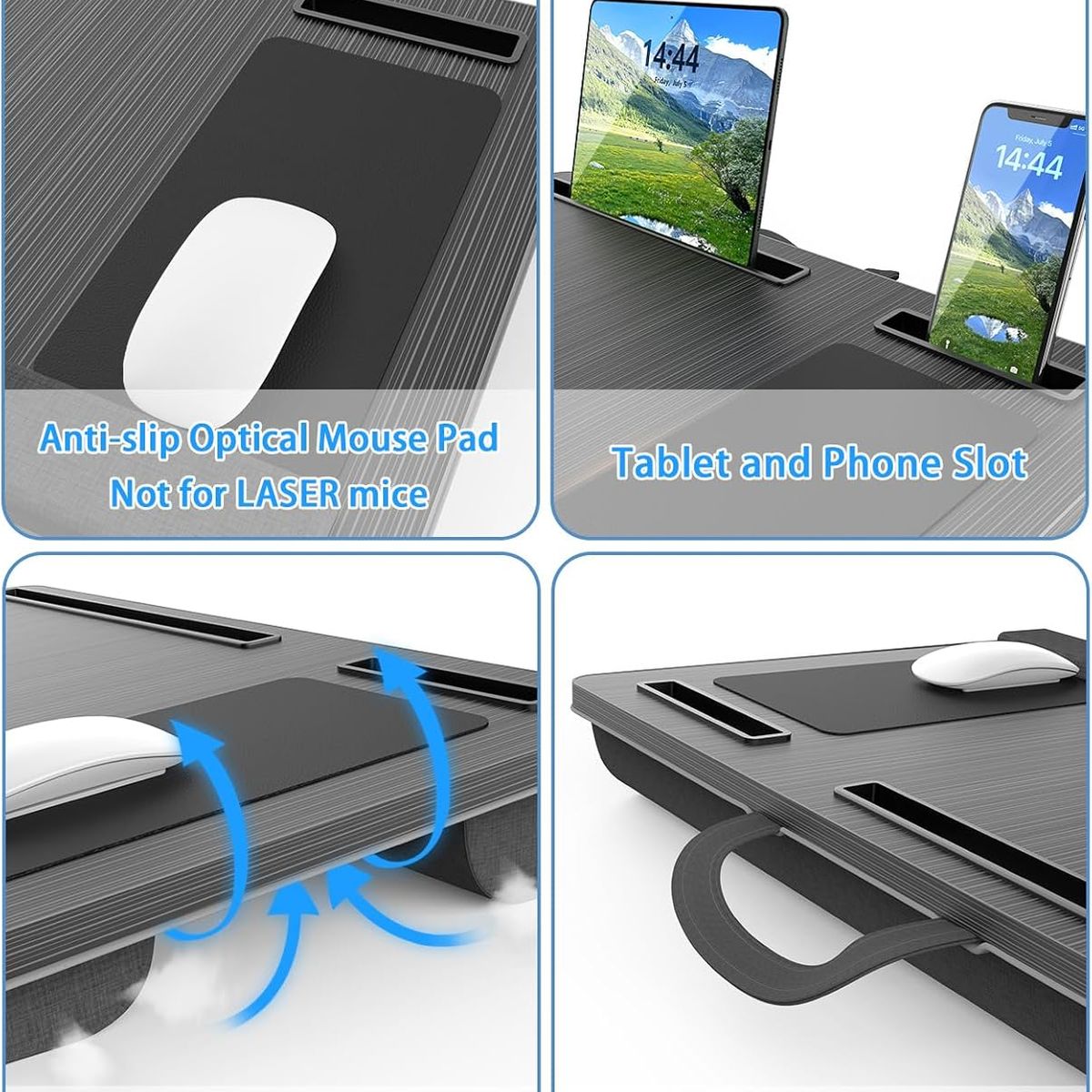 GENERICO - Mesa Portátil para Computadora en la Cama Tamaño 55 x 35 cm