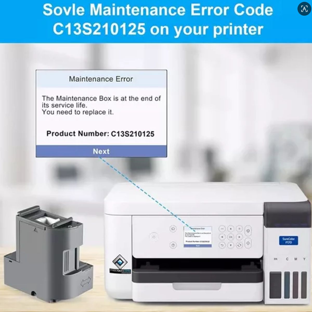 GENERICO - Caja de Mantenimiento C13S210125  S2101 para Impresoras Epson SC-F170 y F100