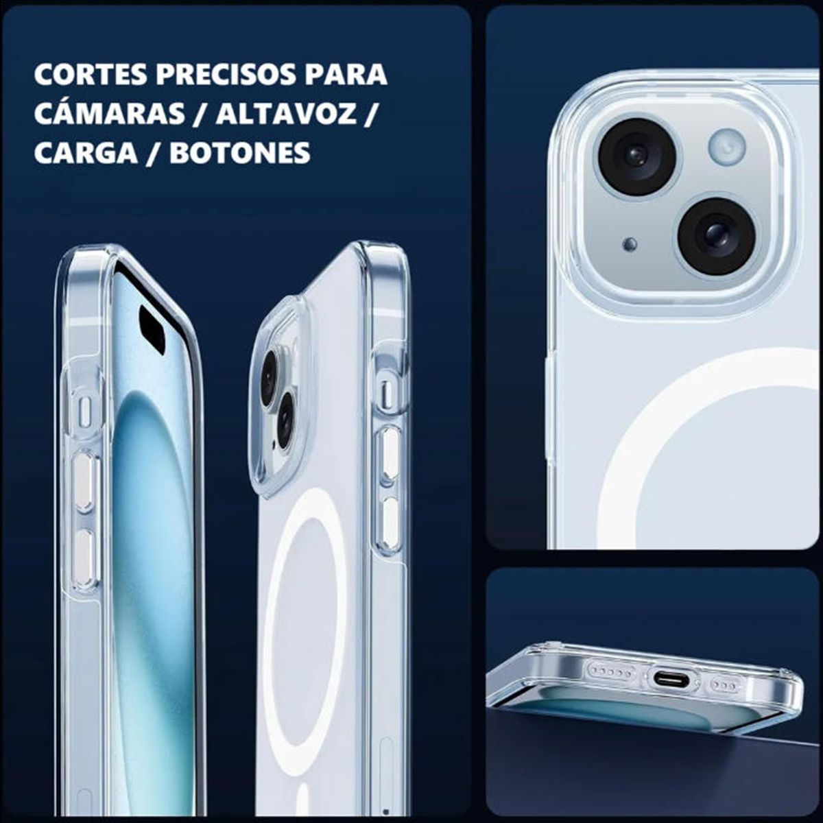 GENERICO - Funda Magnética Transparente para iPhone  Compatible con iPhone 13PROMAX