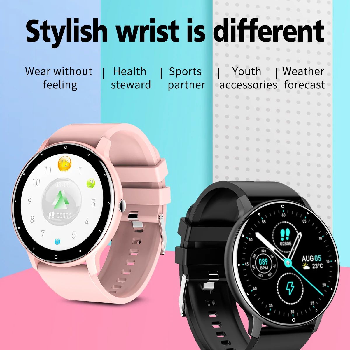 LENOVO - Audífonos Bluetooth lenovo lp40 pro de tws y toumi fit 2 watch-Rosa