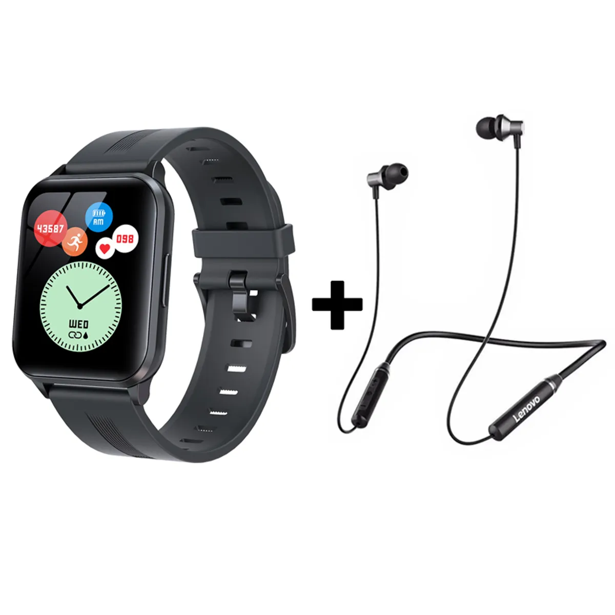 LENOVO - Audífonos Bluetooth Lenovo HE05 y Reloj Inteligente Smart Watch Y79