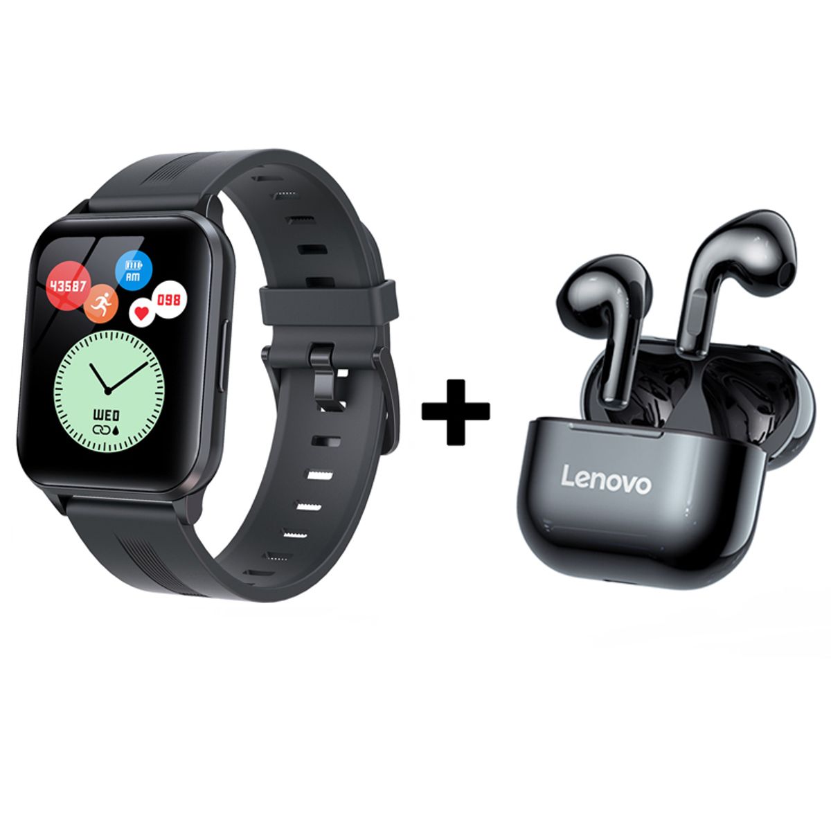 LENOVO - Audífonos Bluetooth Lenovo LP40 y Reloj Inteligente Smart Watch Y79