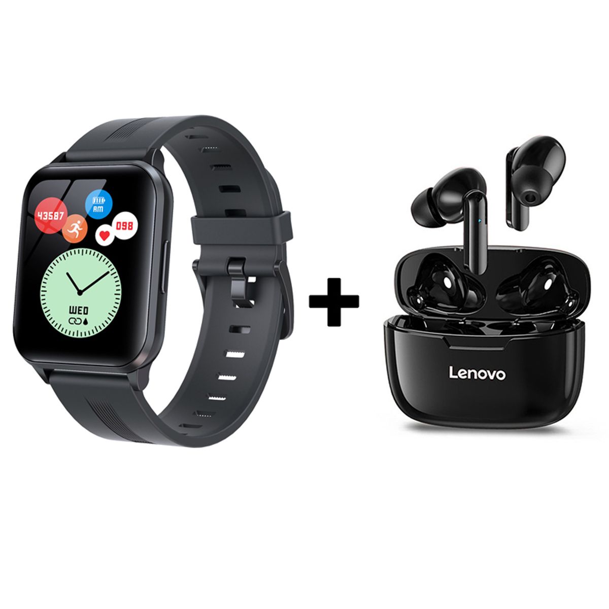 LENOVO - Audífonos Bluetooth Lenovo XT90 y Reloj Inteligente Smart Watch Y79