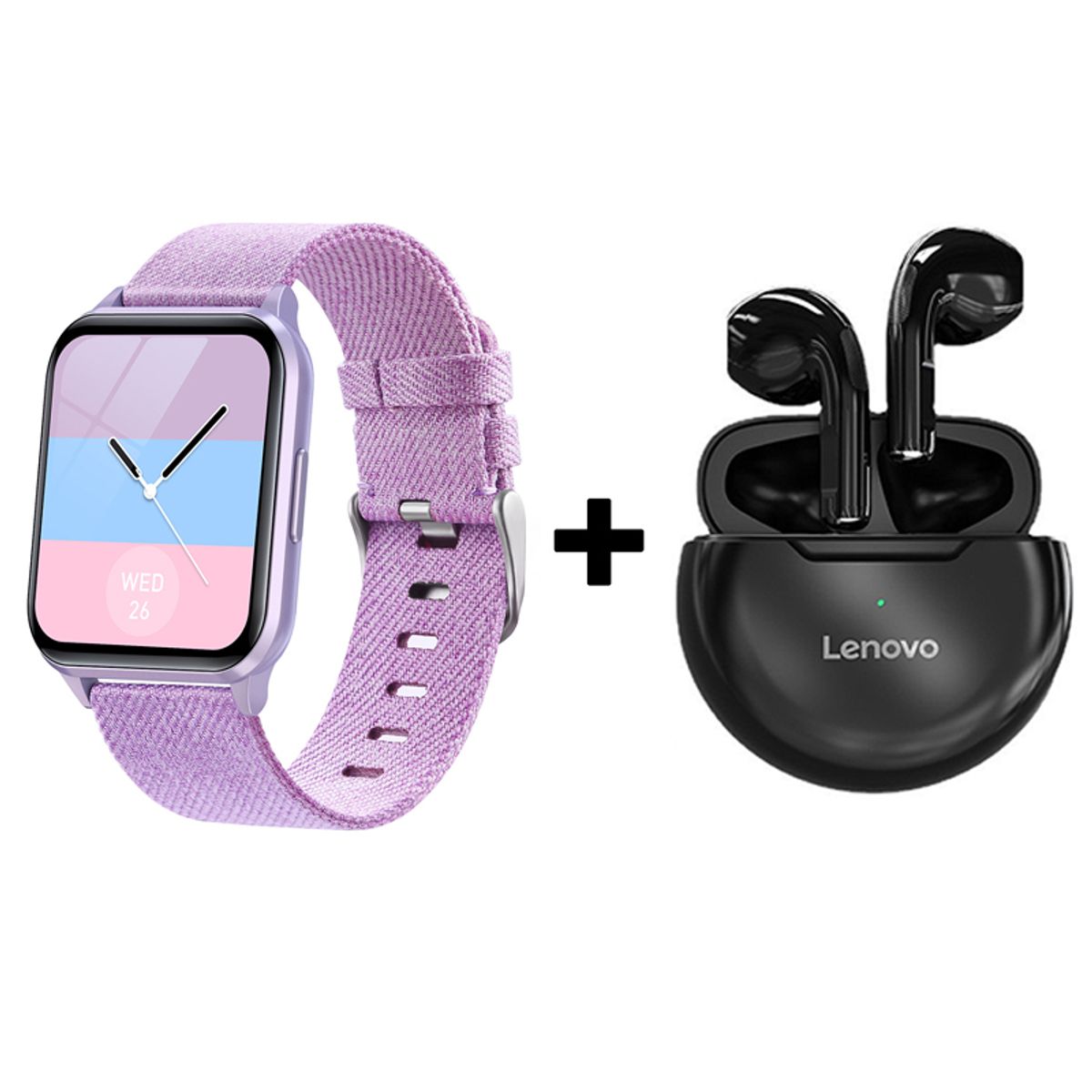 LENOVO - Audífonos Bluetooth Lenovo HT38 y Reloj Inteligente Smart Watch Y79