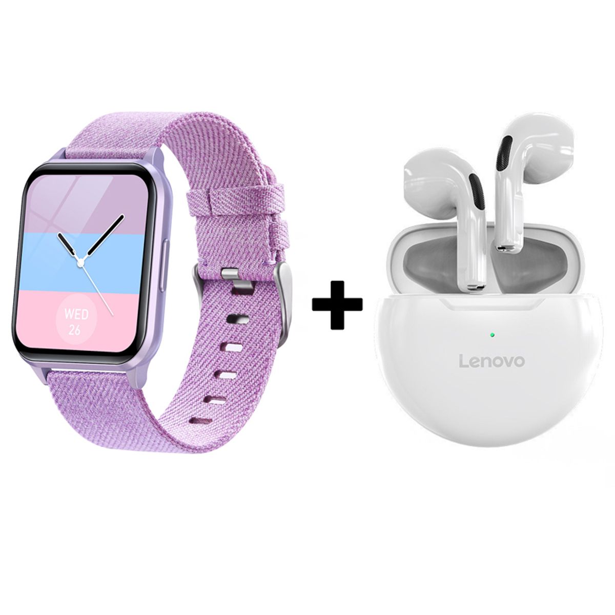 LENOVO - Audífonos Bluetooth Lenovo HT38 y Reloj Inteligente Smart Watch Y79