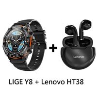 Audífonos Bluetooth HT38 y Reloj Inteligente Smart Watch Y8 Negro
