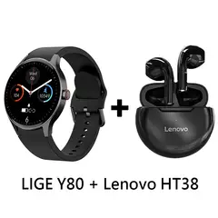 LENOVO - Audífonos Bluetooth HT38 y Reloj Inteligente Smart Watch Y80