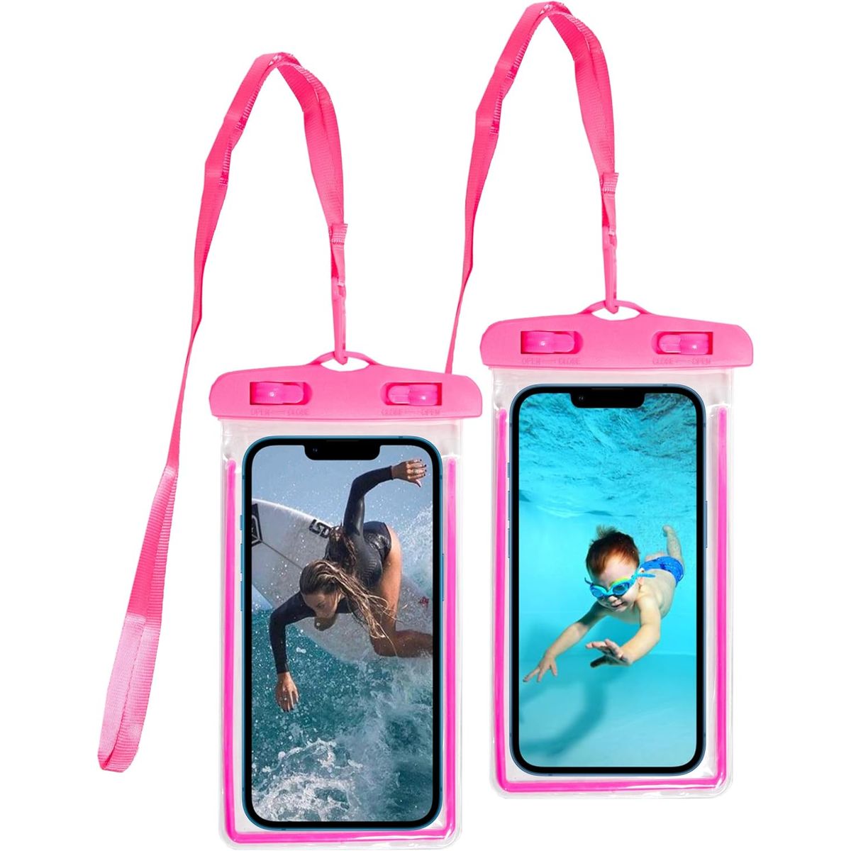 GENERICO - Pack de 2 Fundas Impermeables para Celular - Protector Antiagua