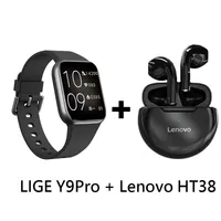 Audífonos Bluetooth HT38 y Reloj Inteligente Smart Watch Y9PRO Negro