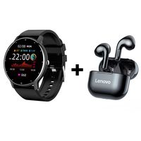 Audífonos Bluetooth LP40 y Smartwatch ZL02D Negro