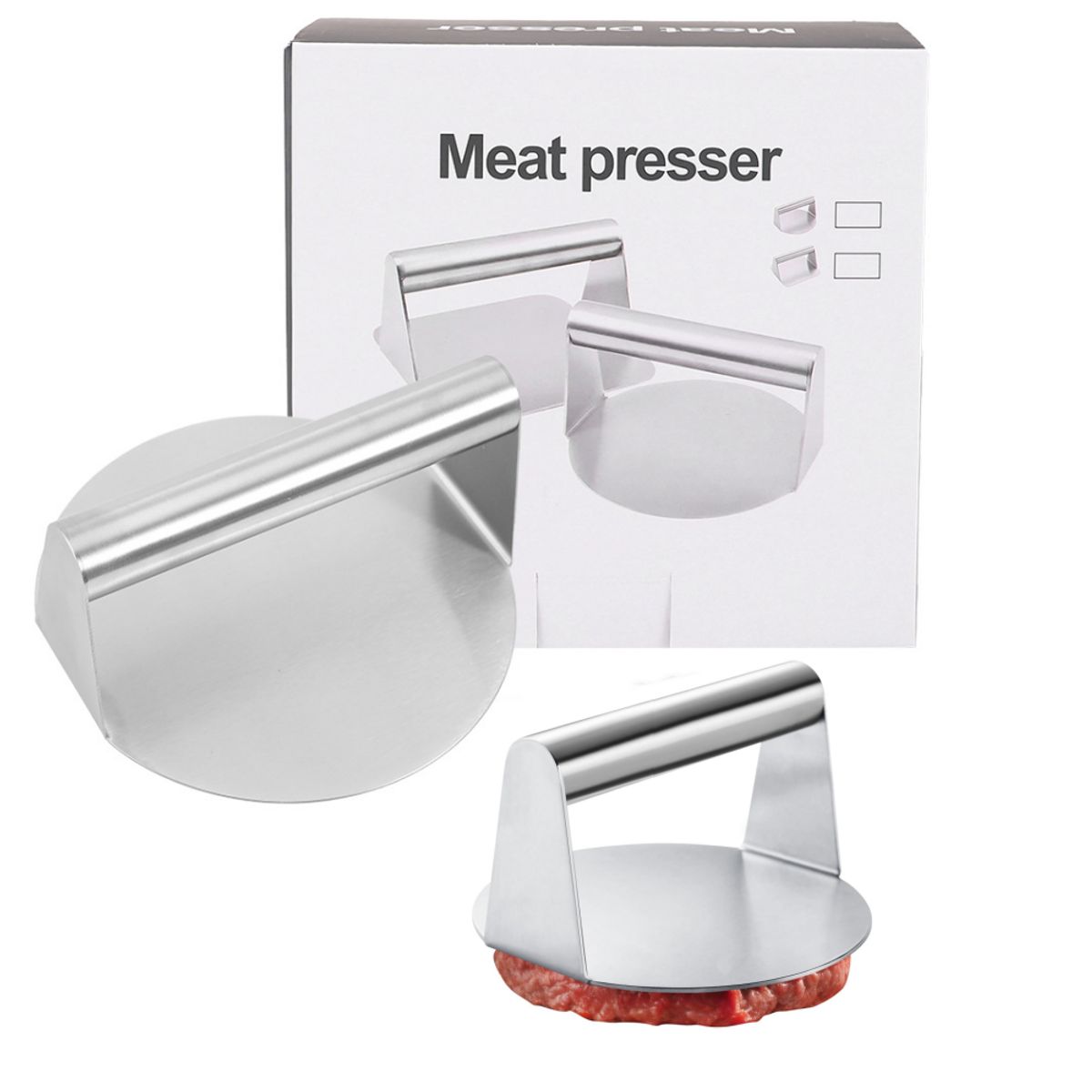 KUANGYE - Prensa para hamburguesas acero inoxidablepara plancha plana parrilla barbacoa herramienta cocina