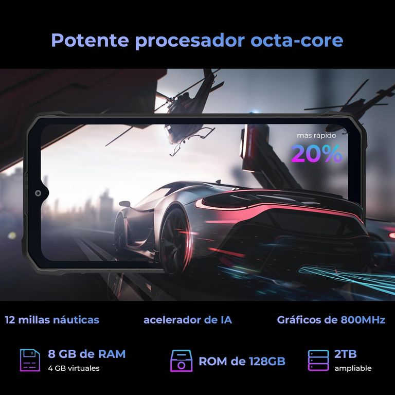 HOTWAV T7 Celular 8GB+128GB Smartphone-Rojo