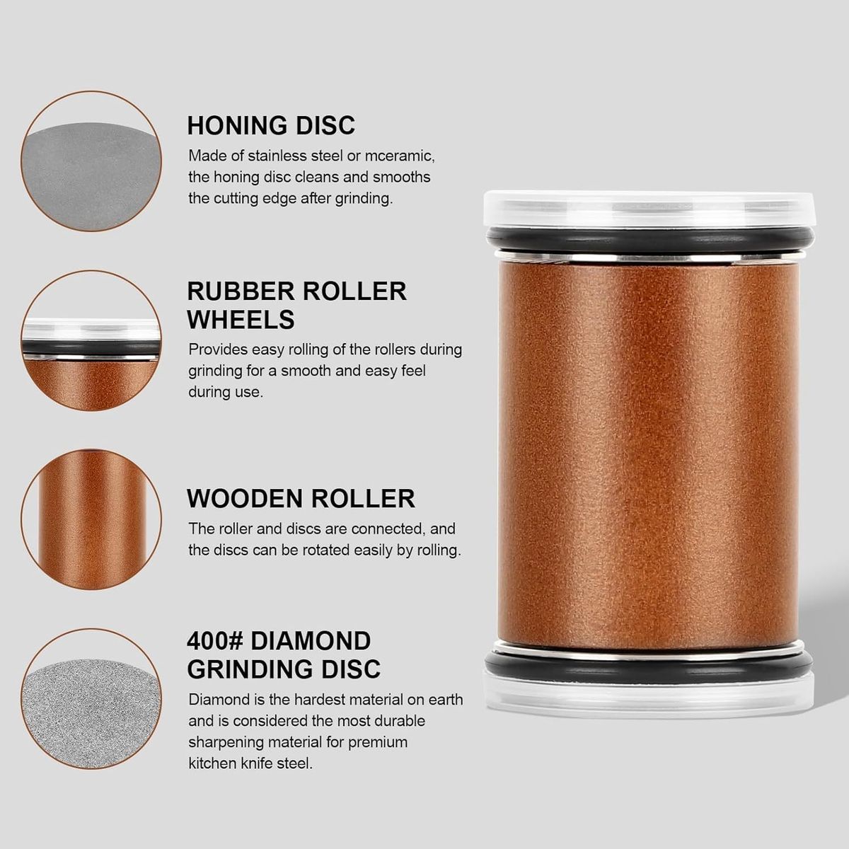 KUANGYE - Afilador de Cuchillos Rodante Profesionalcon Discos de Diamante 4001000 Rodante Magnético