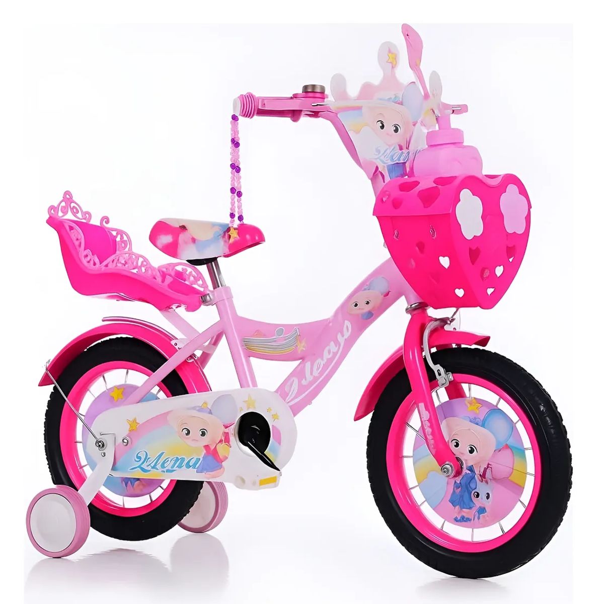 GENERICO - Bicicleta Aro 12 Infantil Rosa flores