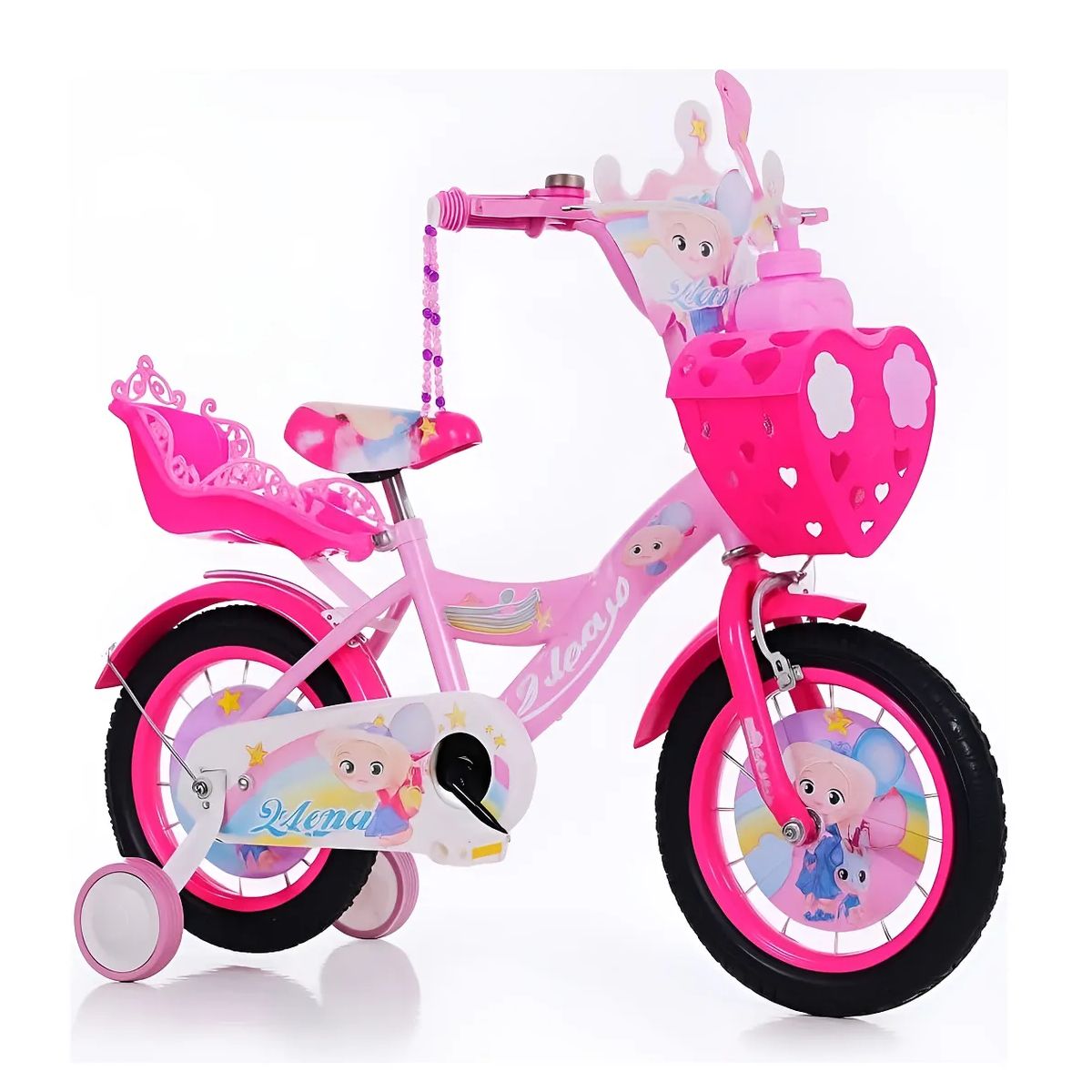 GENERICO - Bicicleta Aro 12 Infantil Rosa flores