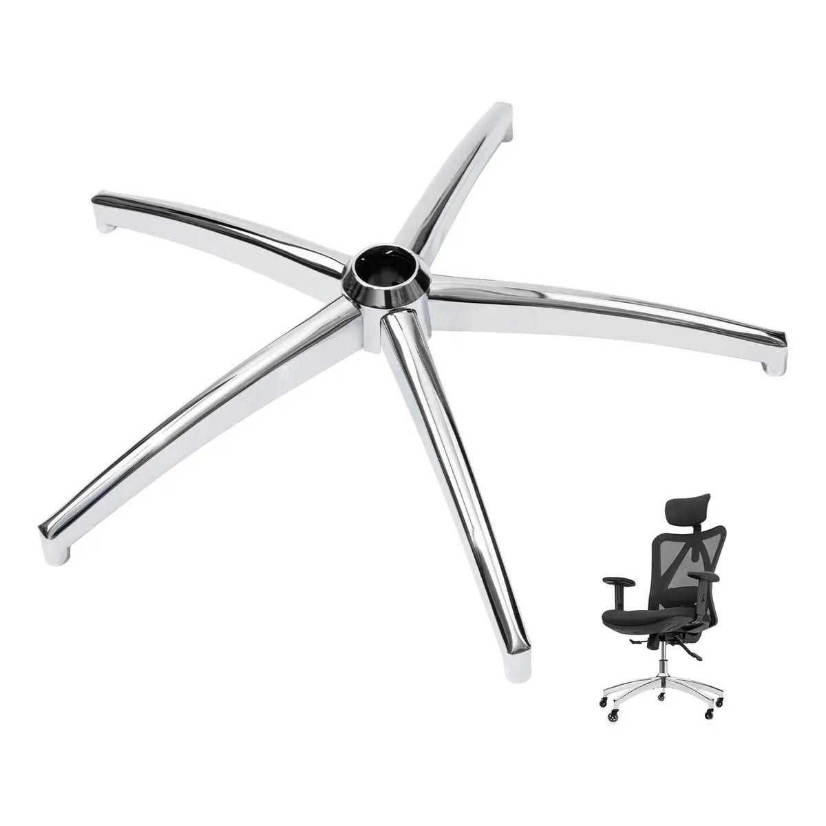 KUANGYE - Base Estrella De Acero Cromado Para Silla 700 Mm