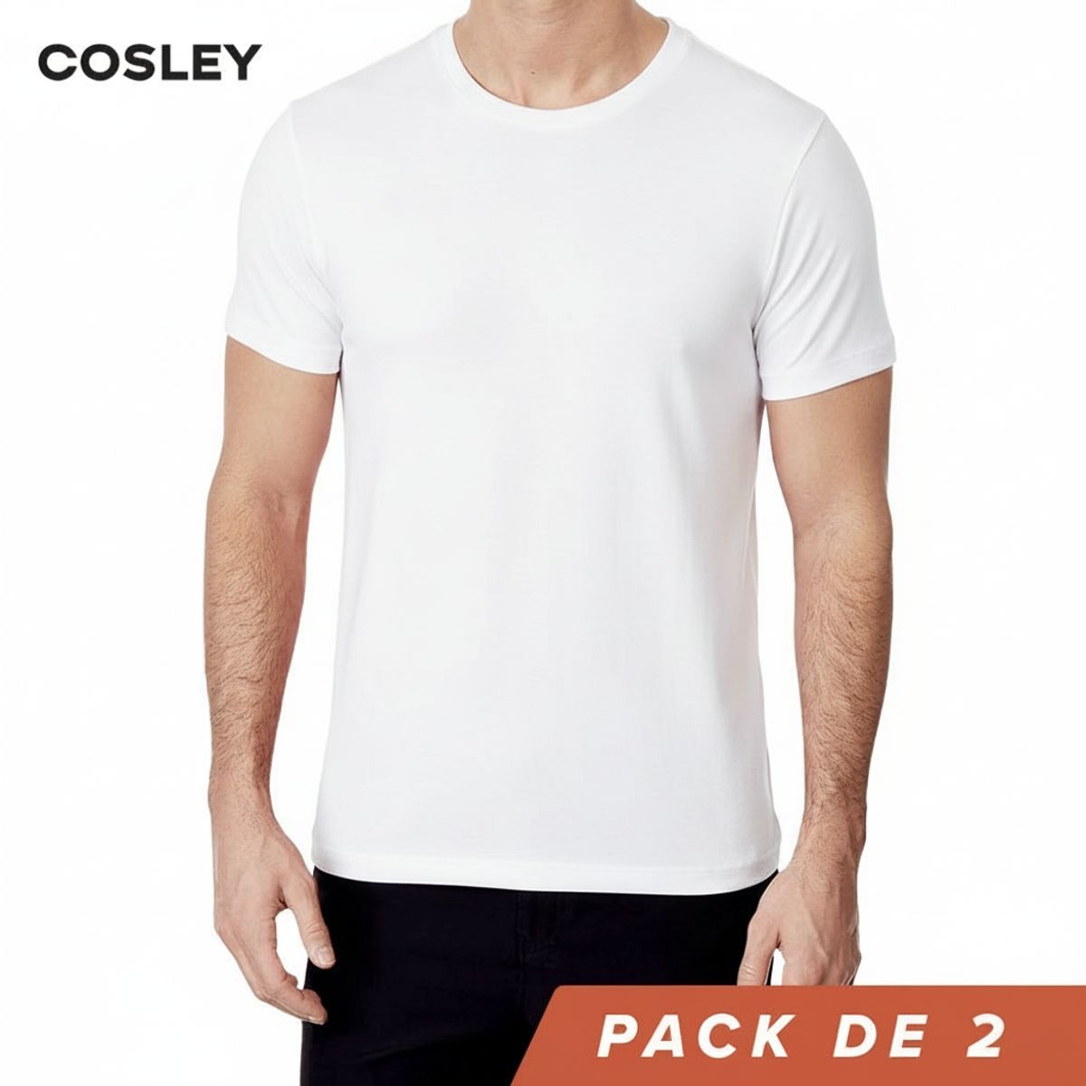 COSLEY - Poleras Blancas Instant Cool Cuello Redondo Pack 2 Cosley