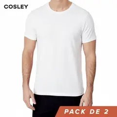 COSLEY - Poleras Blancas Instant Cool Cuello Redondo Pack 2